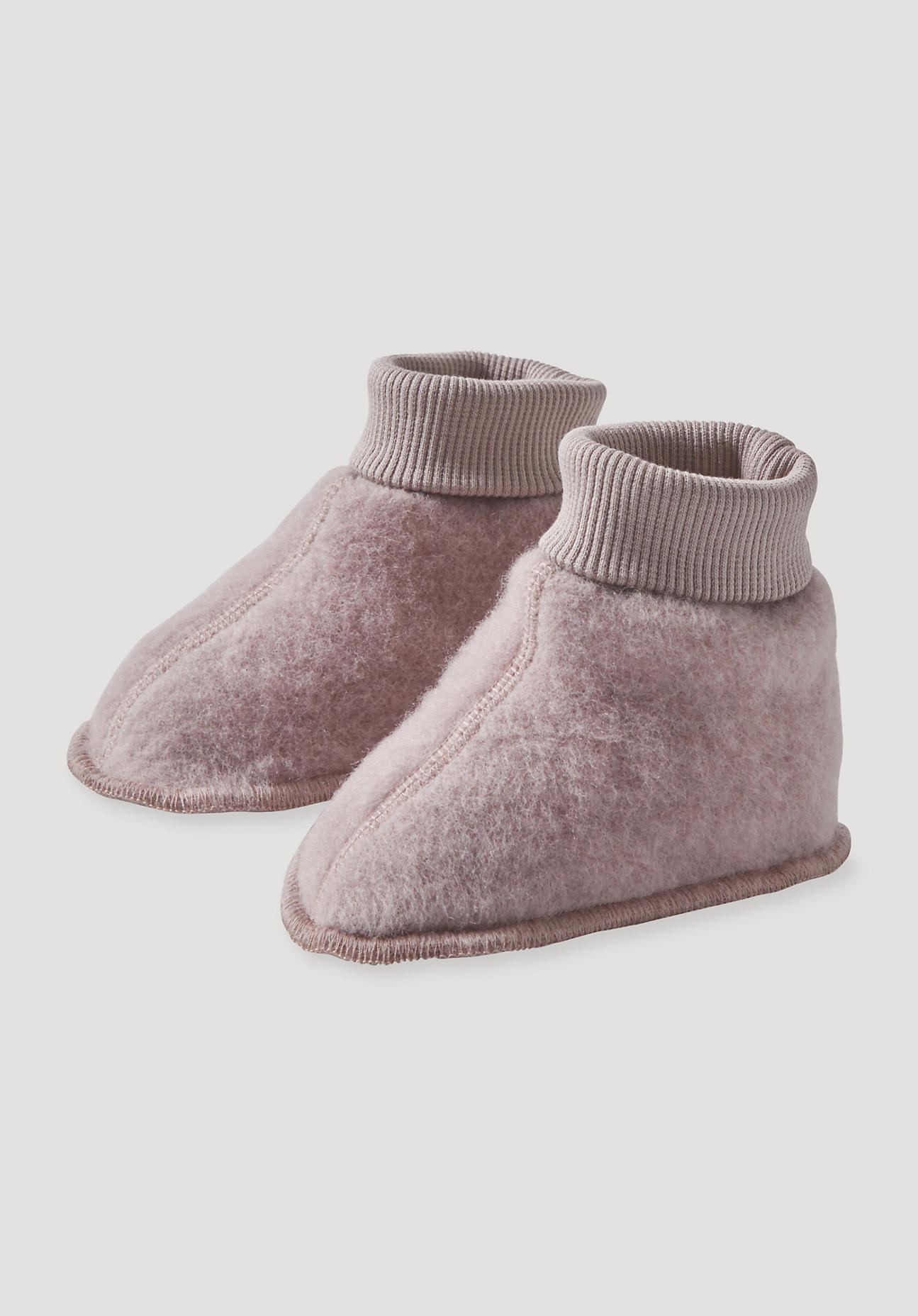 hessnatur Baby Wollfleece Schuhe aus Bio-Merinowolle - lila Größe 74/80