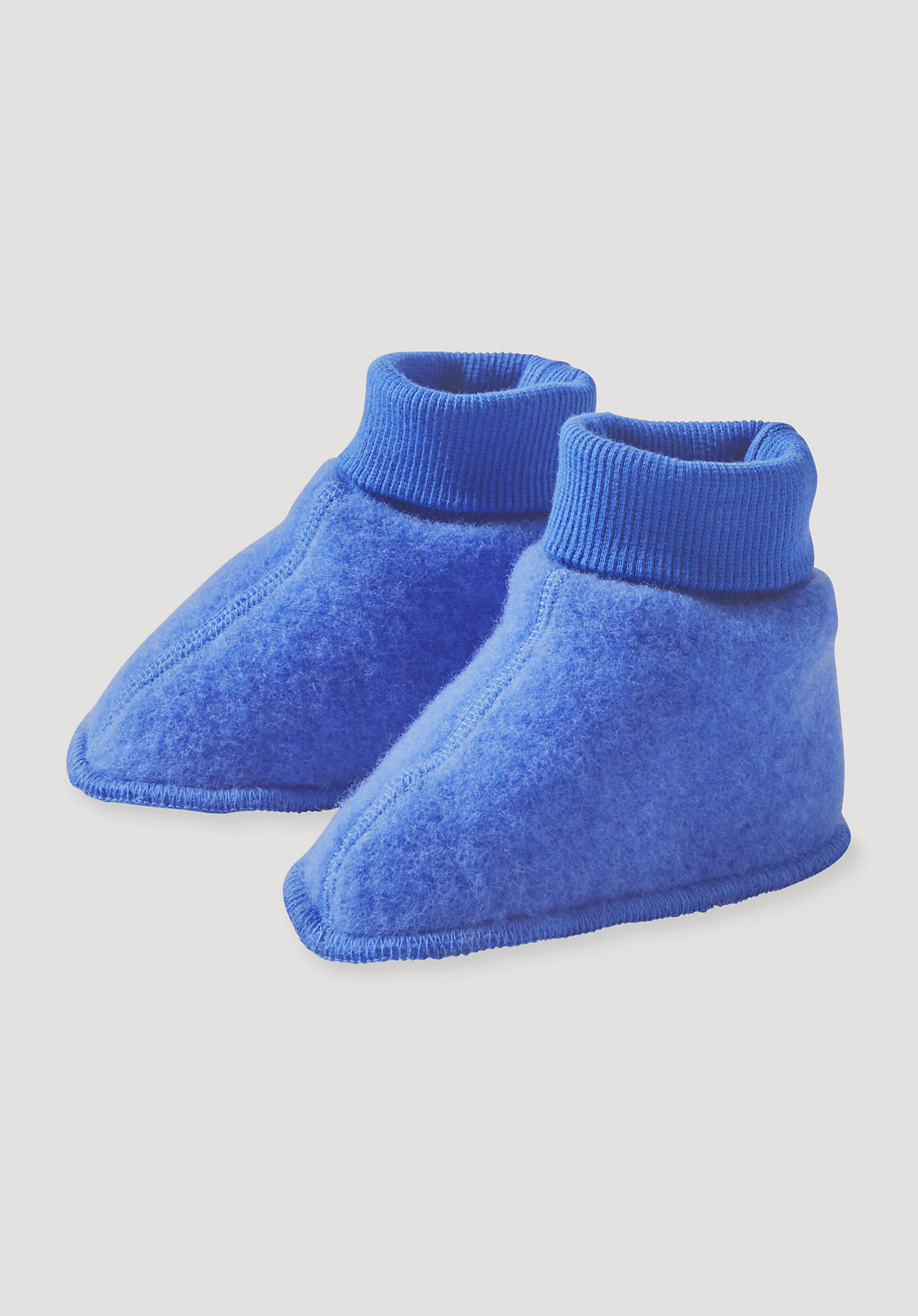 hessnatur Baby Wollfleece Schuhe aus Bio-Merinowolle - blau Größe 50/56