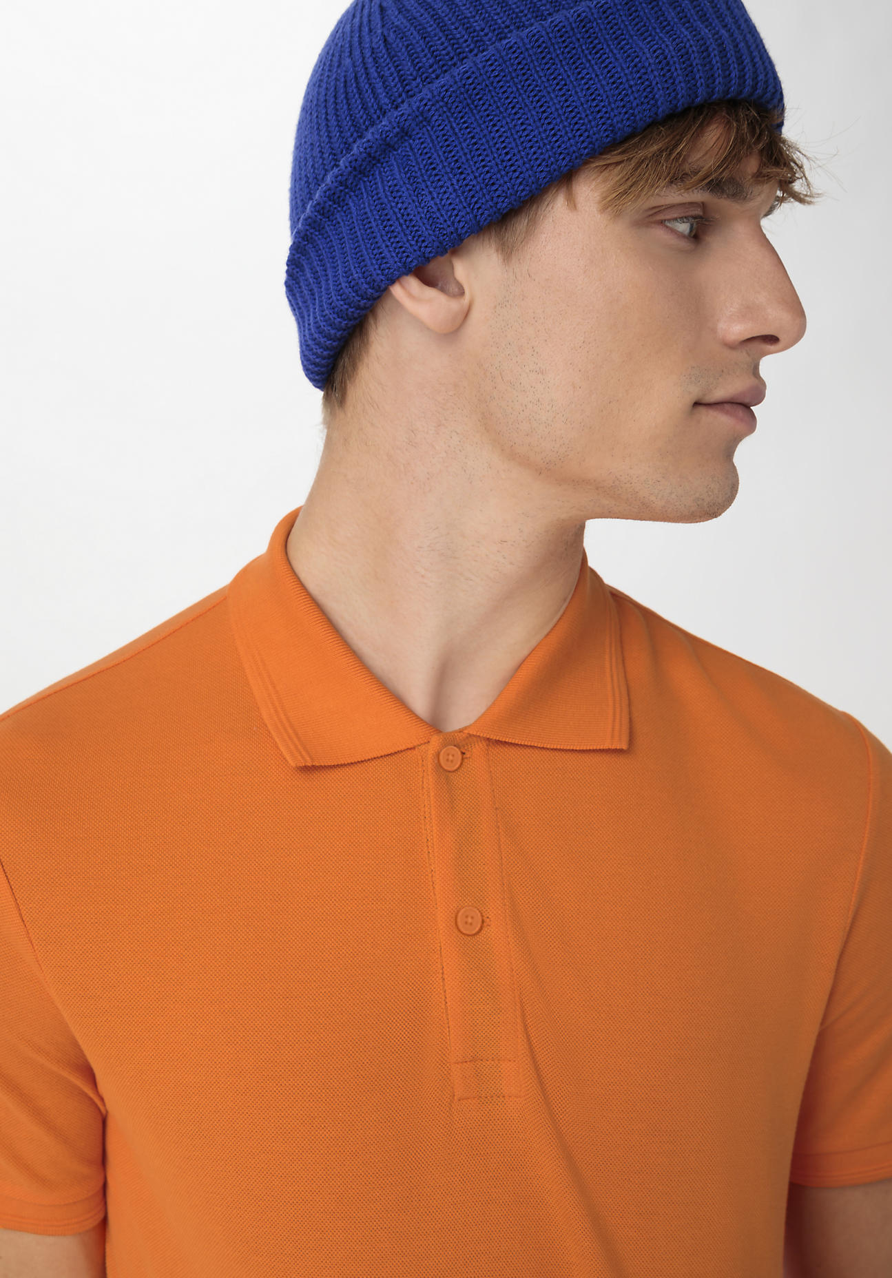 hessnatur Herren Zwirn Polo Shirt Regular aus Bio-Baumwolle - orange Größe 46