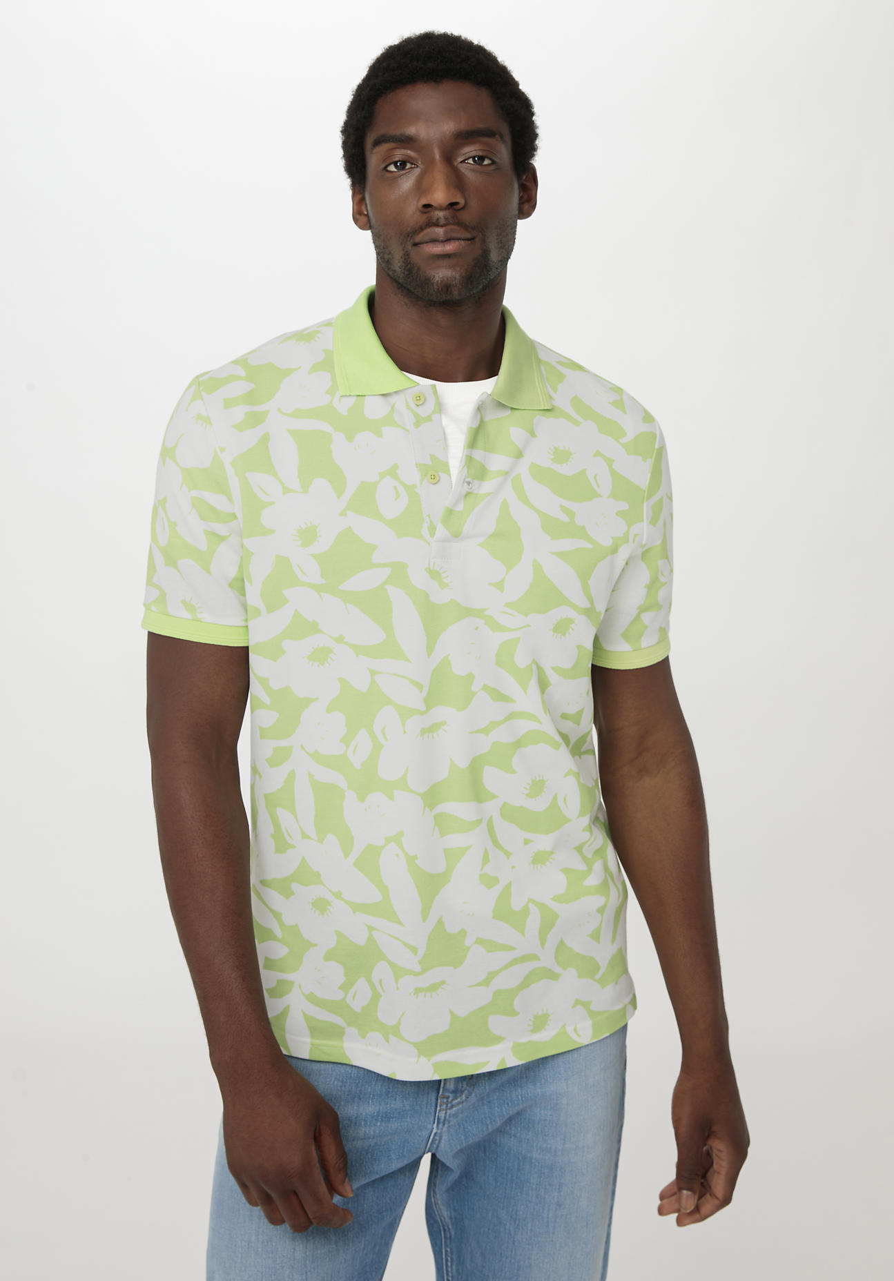 hessnatur Herren Zwirn Polo Shirt Regular aus Bio-Baumwolle - grün - Größe 46