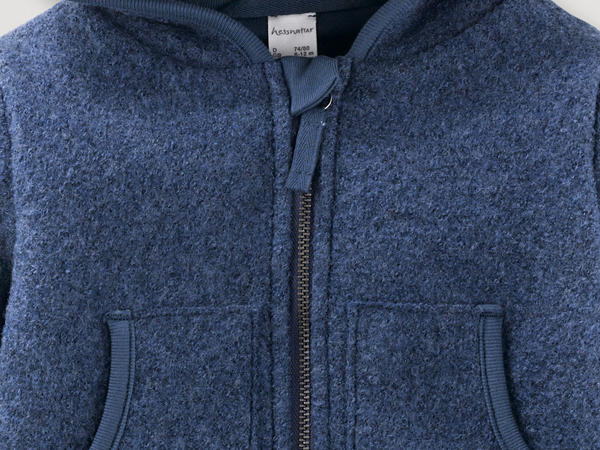 Boiled wool jacket made from pure organic merino wool