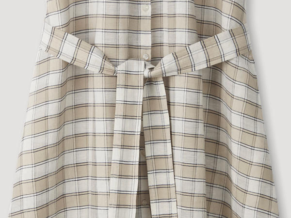 Checked dress made of linen with organic cotton