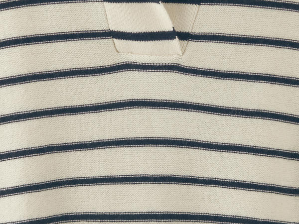 Knitted polo made from organic cotton and organic merino wool