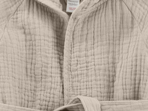 Muslin baby bathrobe made from pure organic cotton