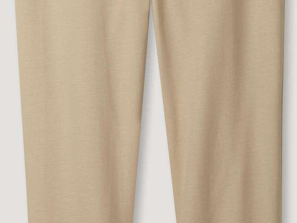 Plant-dyed jogging pants made from organic cotton with kapok