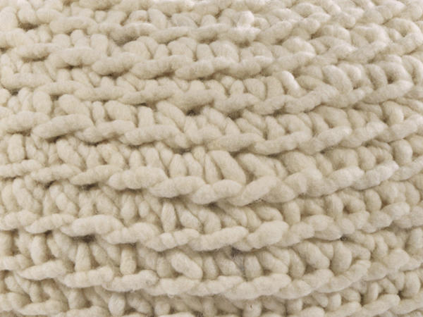 Pouf made of pure new wool