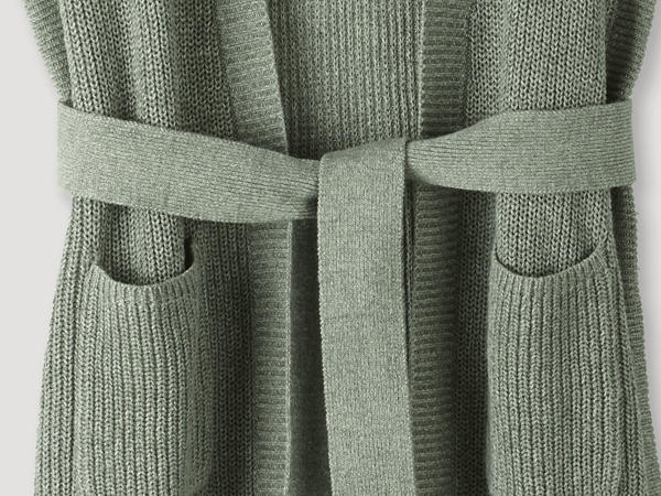 Strickjacke aus Bio-Baumwolle mit Leinen