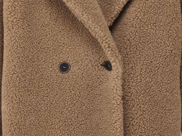 Teddy coat made of new wool with organic cotton and camel hair