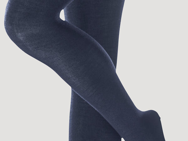 Virgin wool tights with organic cotton