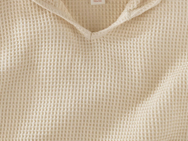 Waffle piqué bath poncho made from pure organic cotton