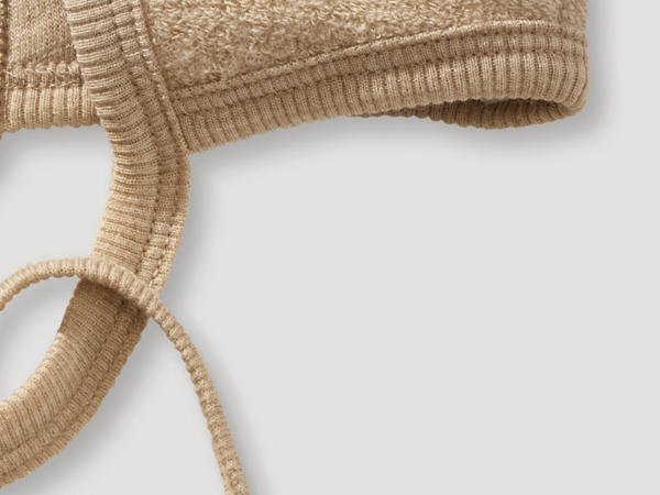 Wool terry cap made of pure organic merino wool