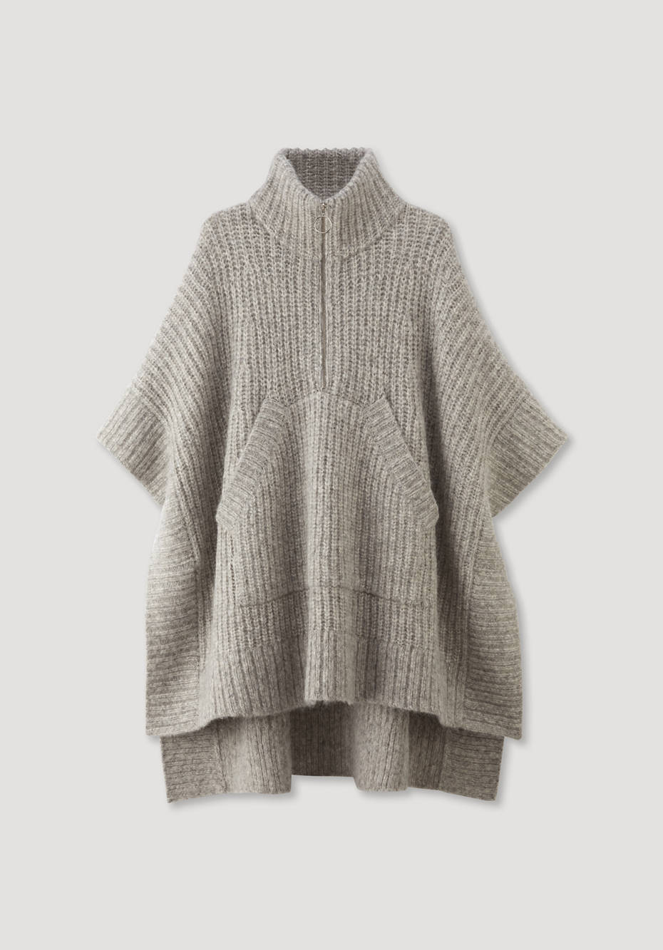 Alpaca knit poncho with Pima organic cotton