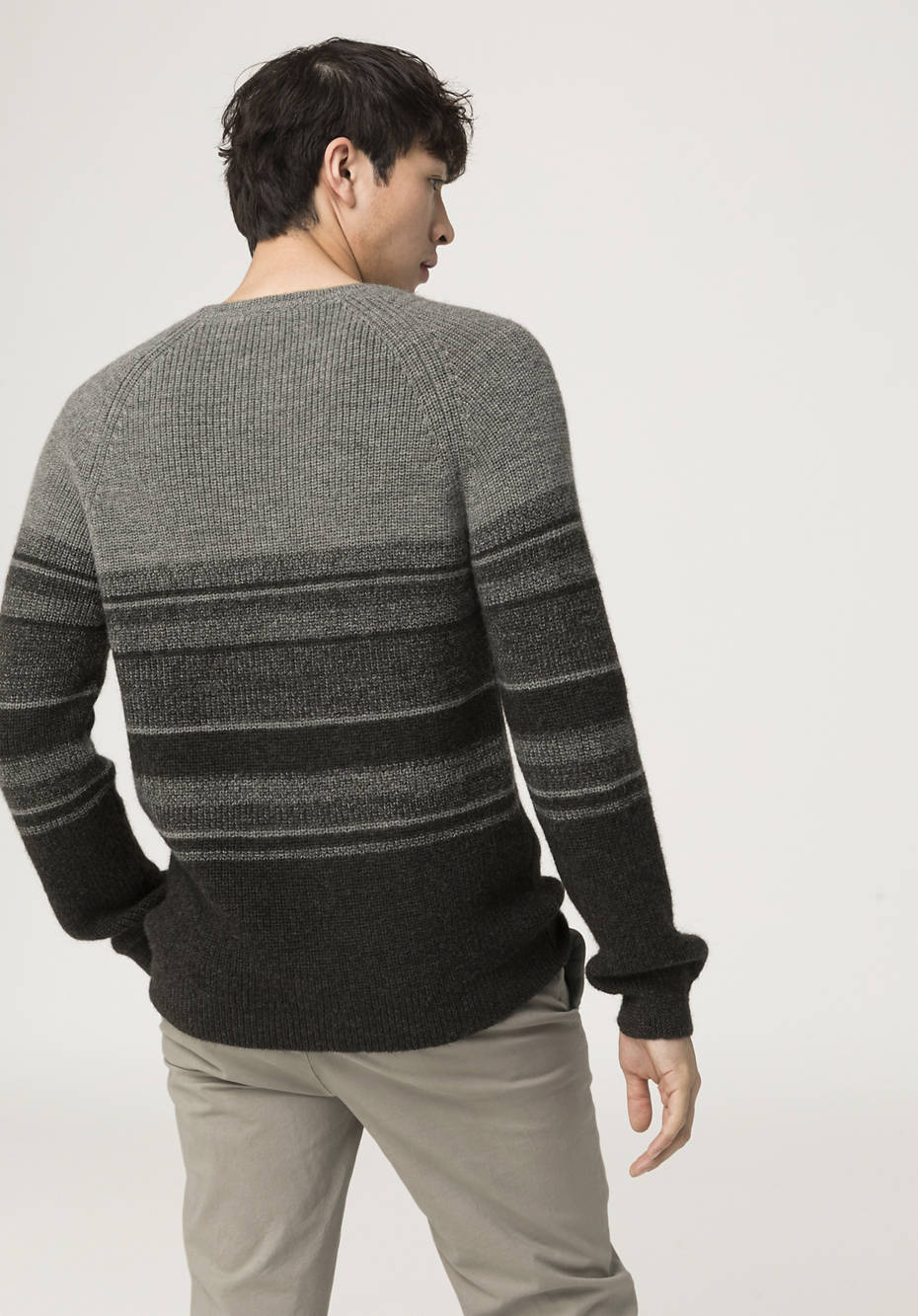 Artwork sweater made from organic merino with alpaca