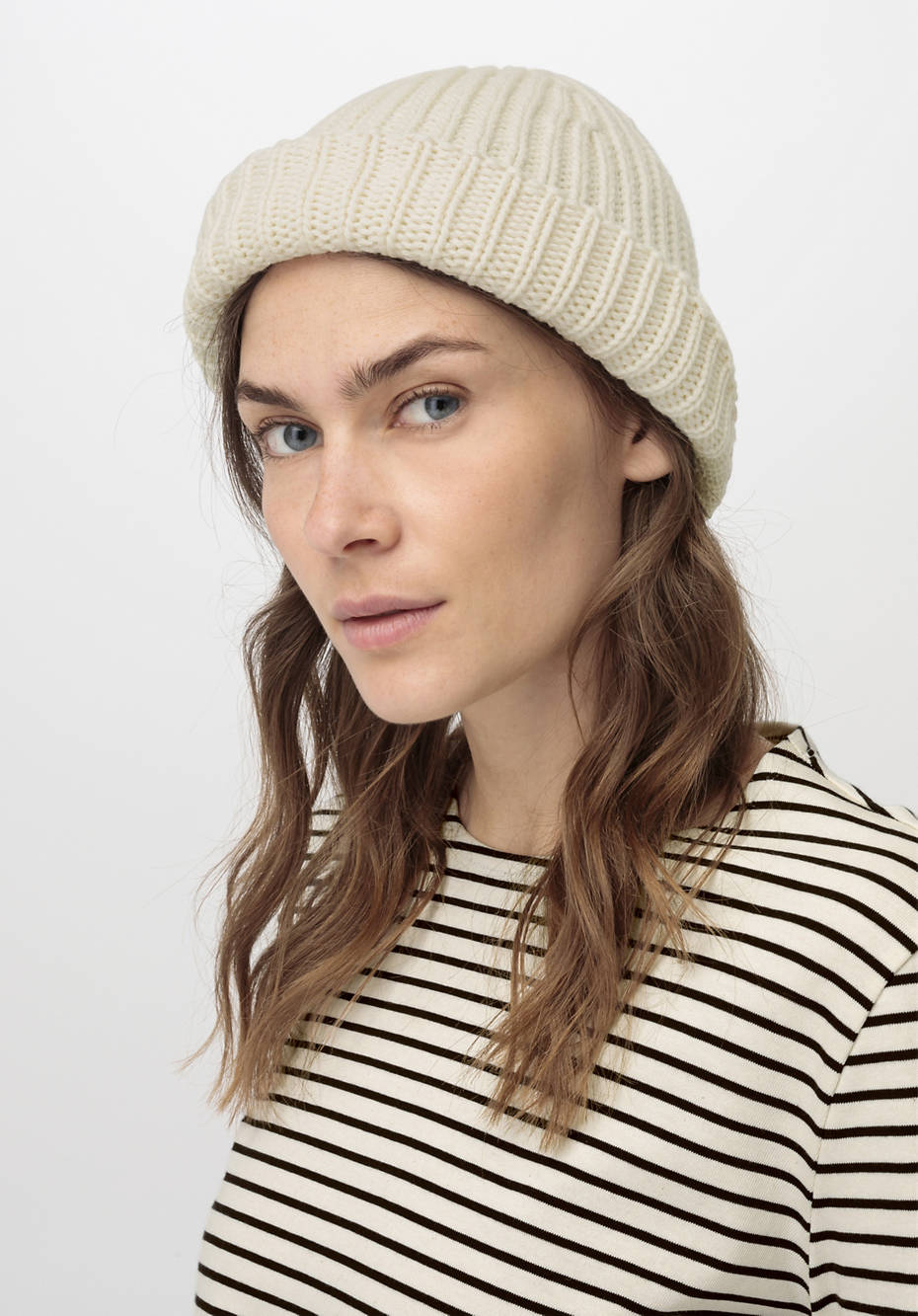 Beanie made from organic cotton and organic merino wool