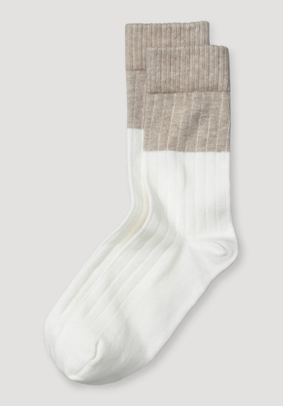 Bi-color rib socks made from organic cotton