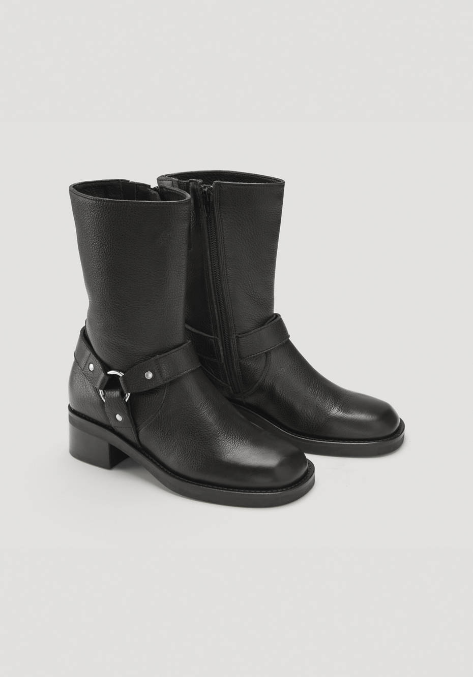 Biker Boots aus chromfrei gegerbtem Leder
