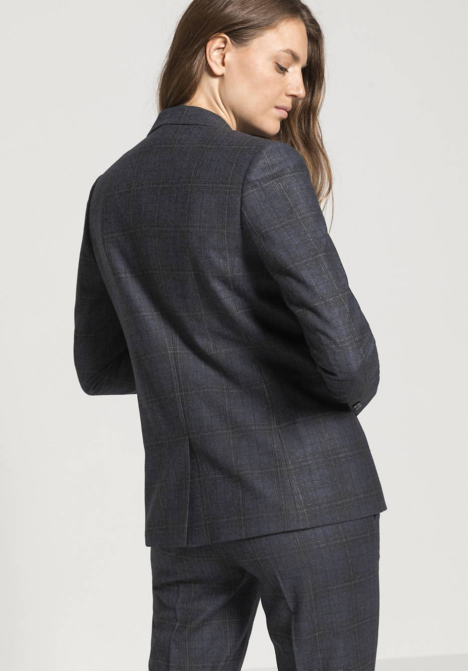 Checked blazer made of pure new wool