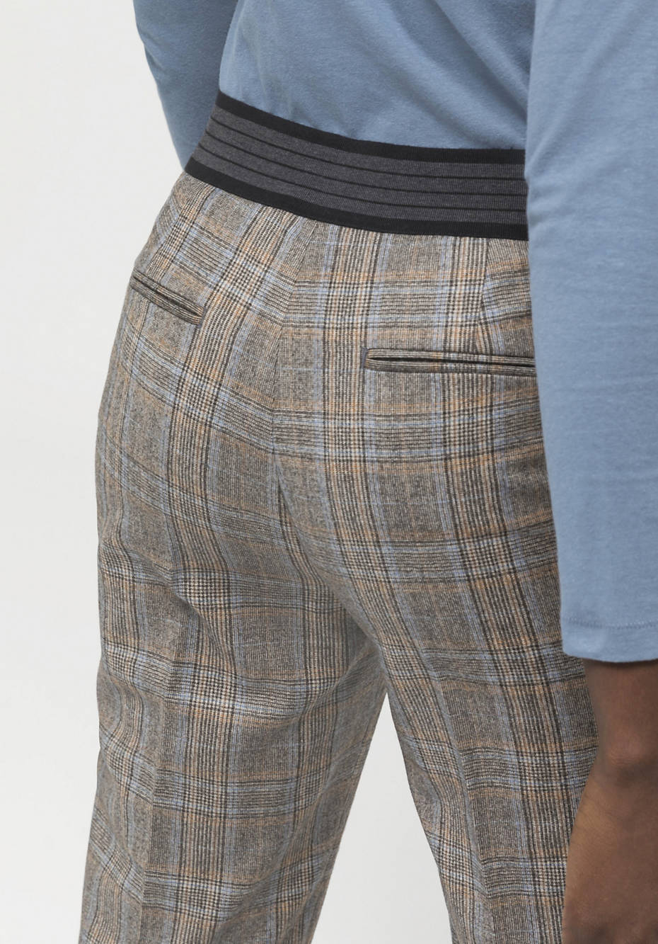 Checked trousers made of pure new wool