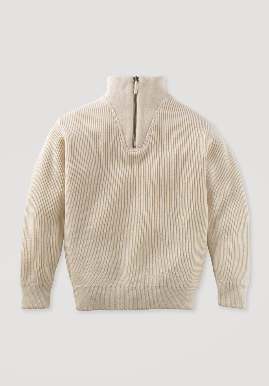 Doubleknit troyer BetterRecycling made from organic merino wool and organic cotton
