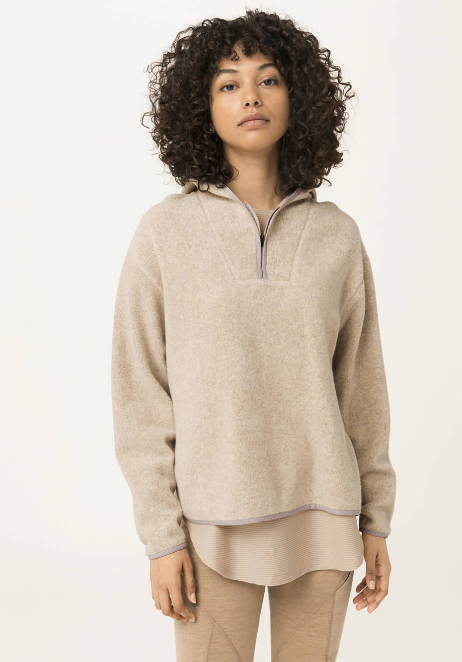 Fleece hoodie made of pure organic cotton