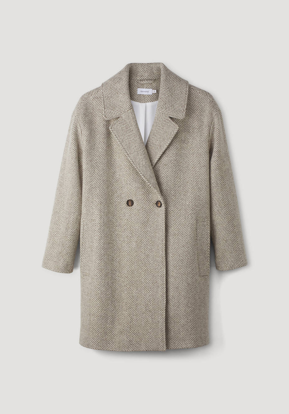Herringbone coat made from pure merino wool