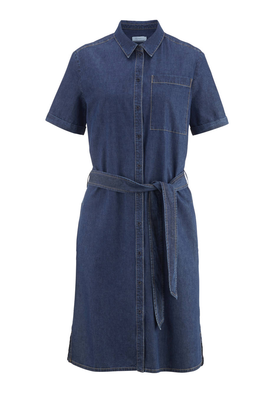 Jeans-Kleid aus Bio-Baumwolle mit Leinen