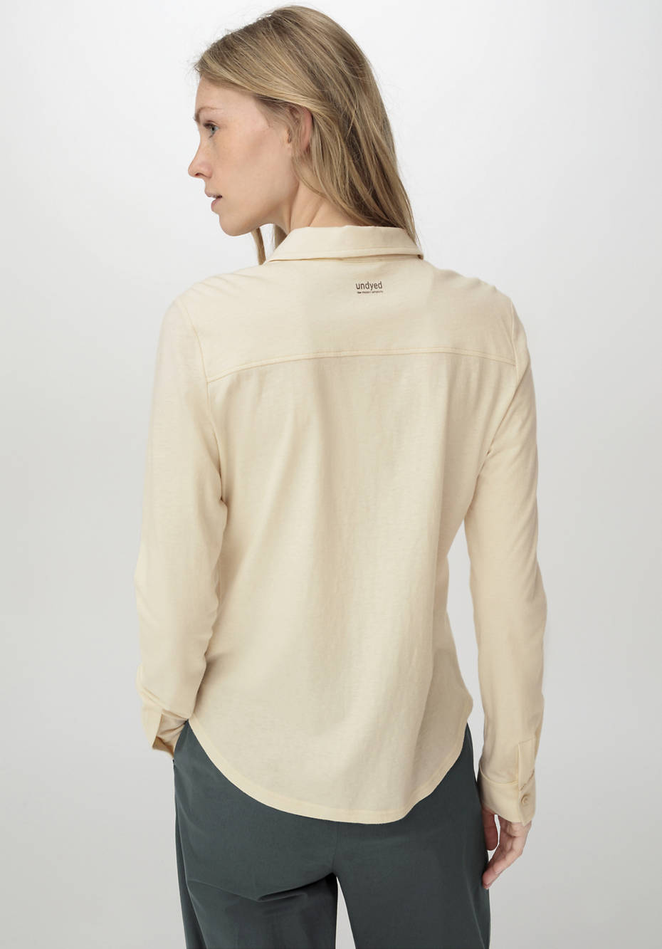 Jersey-Bluse aus Bio-Baumwolle mit Bio-Schurwolle