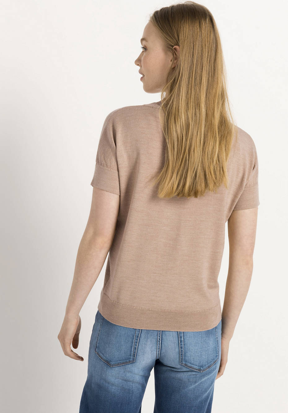 Knit shirt made of pure organic merino wool