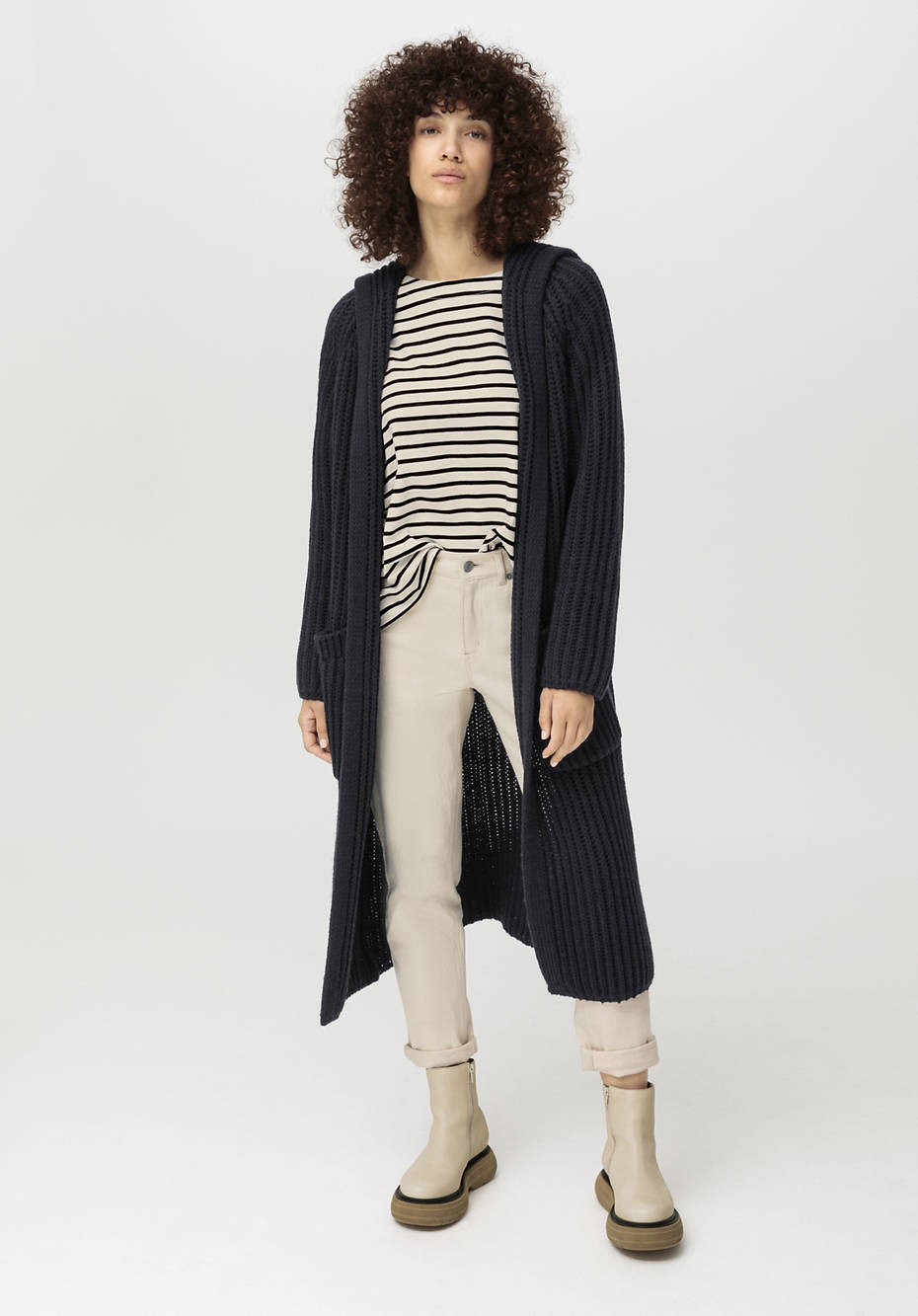 Wool ribbed sales knitted coat