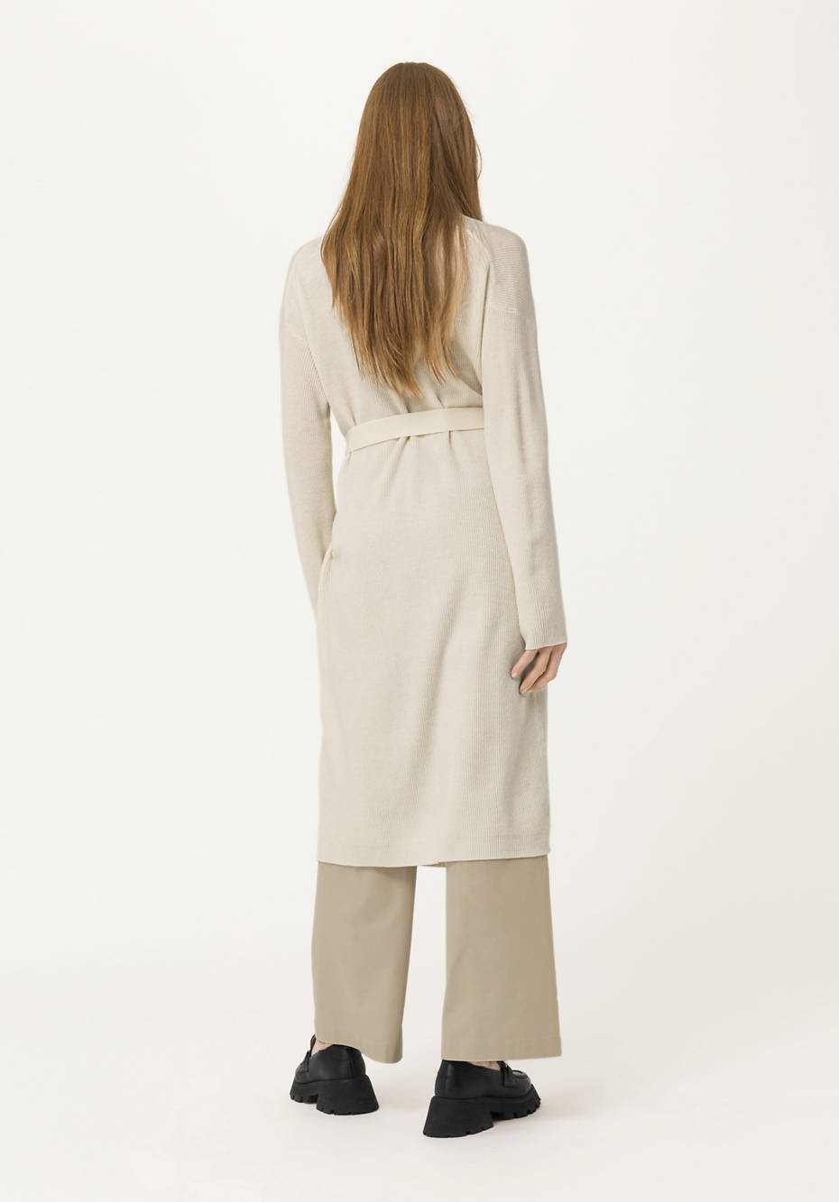Knitted coat made from organic new wool with cashmere