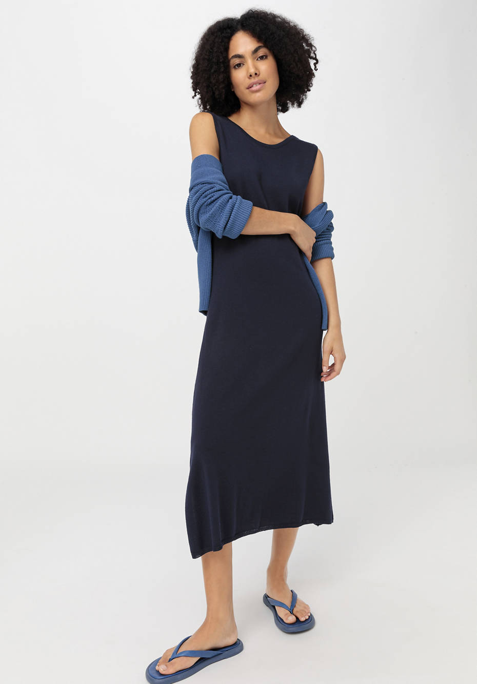 Knitted dress made from pure organic merino wool