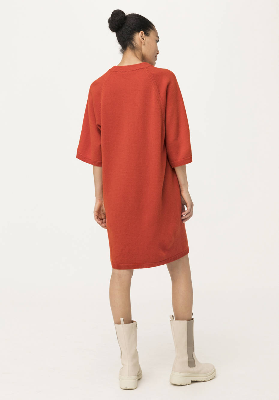 Knitted dress made from pure organic new wool