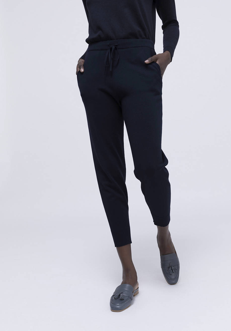 Knitted pants made from pure organic merino wool