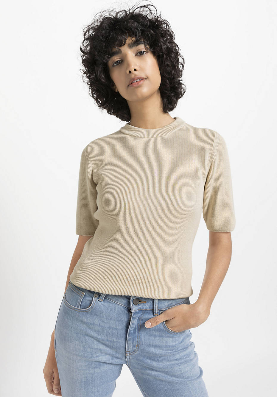 Kurzarm-Pullover aus reiner Bio-Baumwolle
