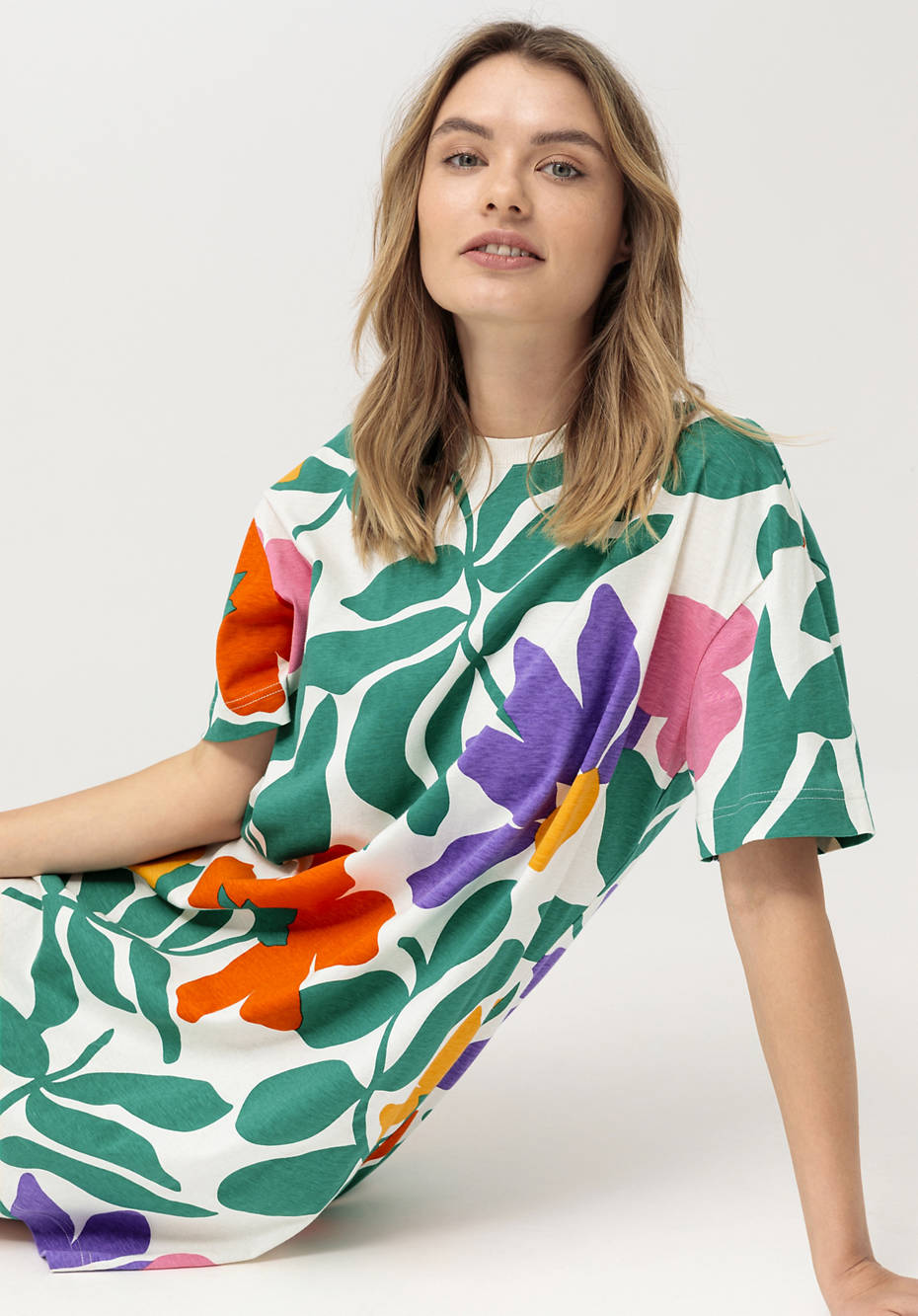 LIV LEE X HESSNATUR T-Shirt-Kleid aus reiner Bio-Baumwolle