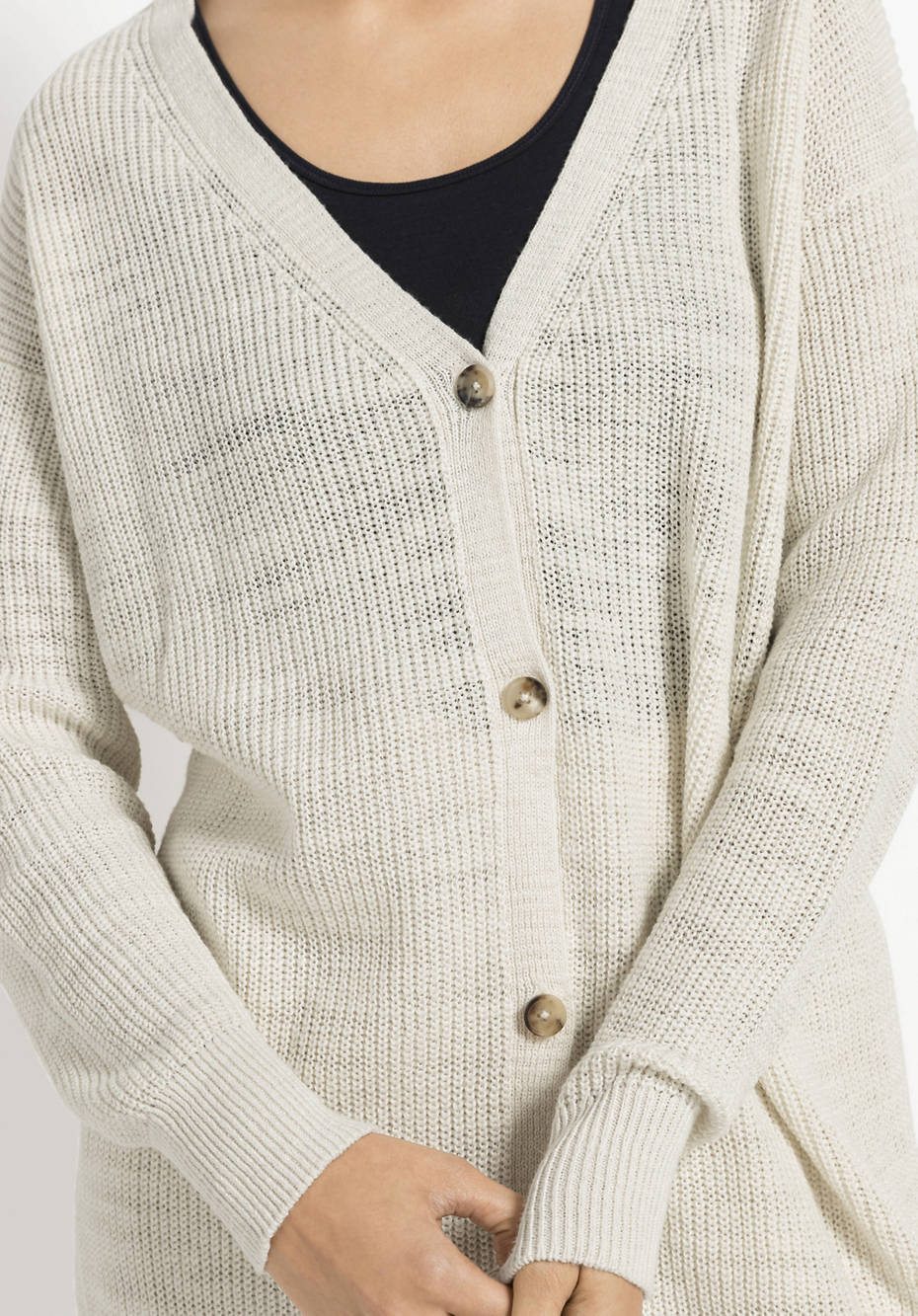Linen cardigan with organic cotton