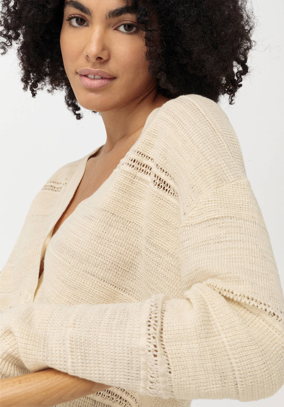 Linen cardigan with organic cotton