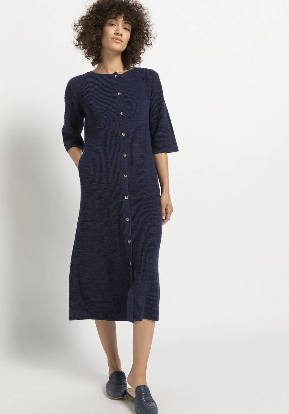 Linen knit dress with organic cotton
