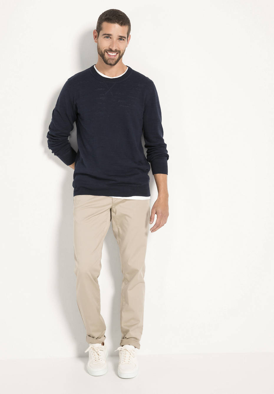 Linen sweater with organic cotton