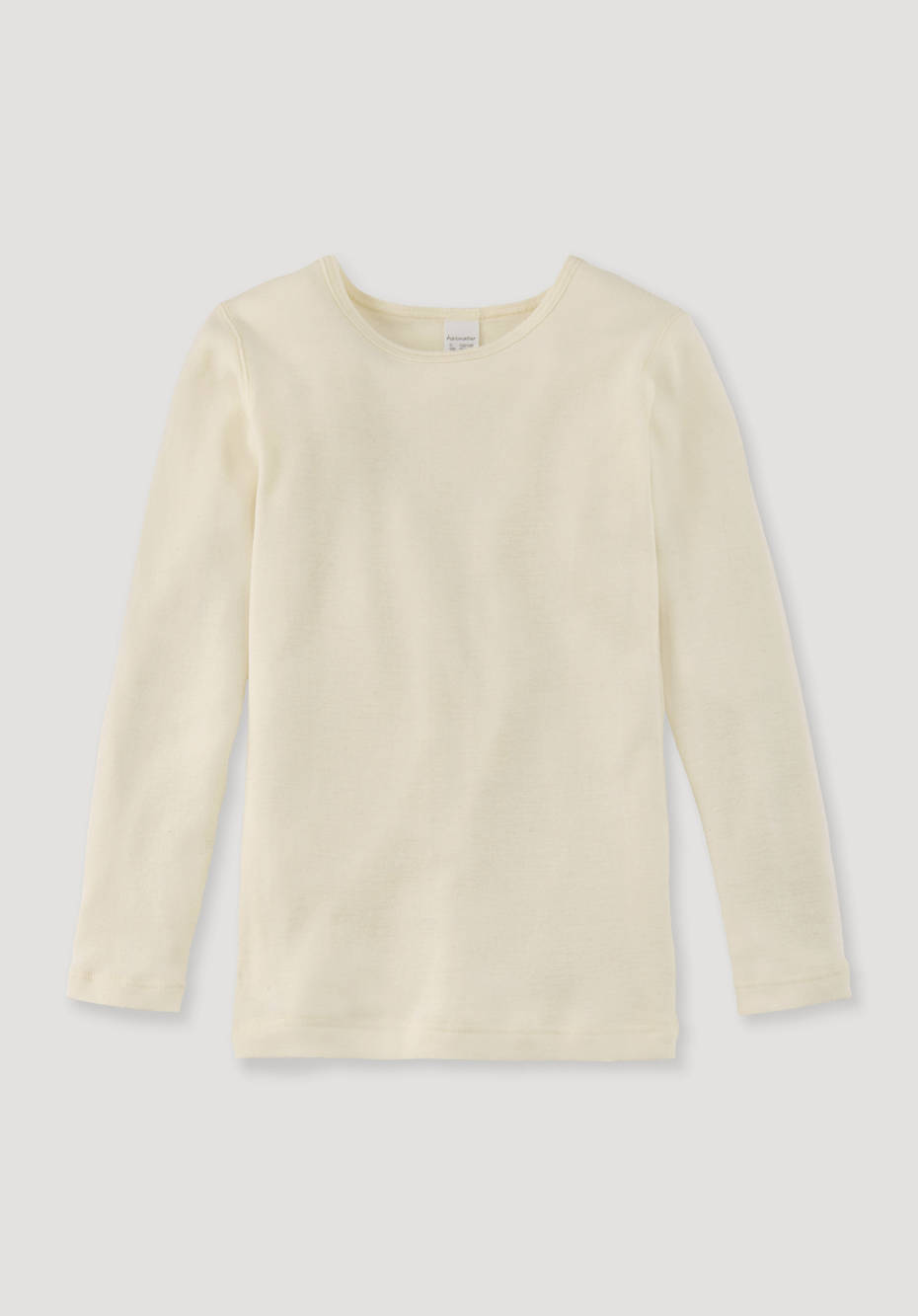 Long-sleeved shirt made from organic cotton with organic new wool and silk