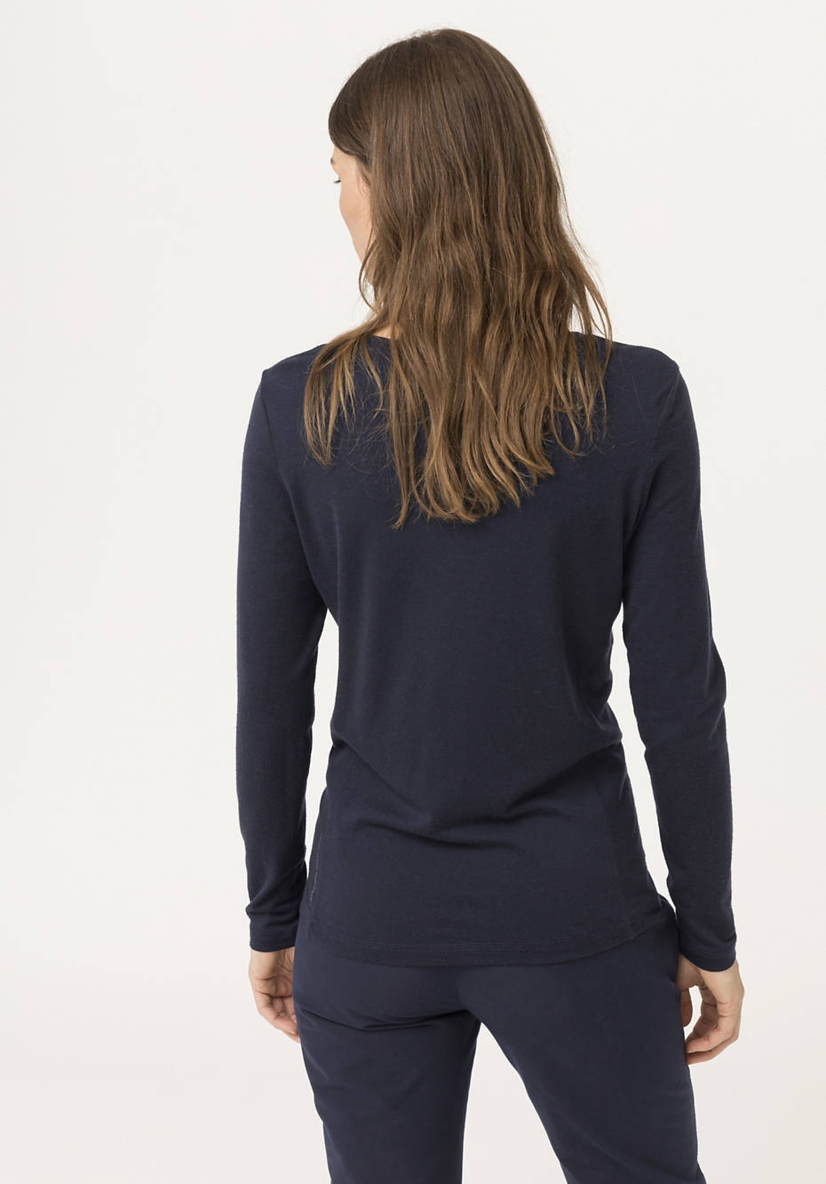 Long-sleeved shirt made from pure organic merino wool
