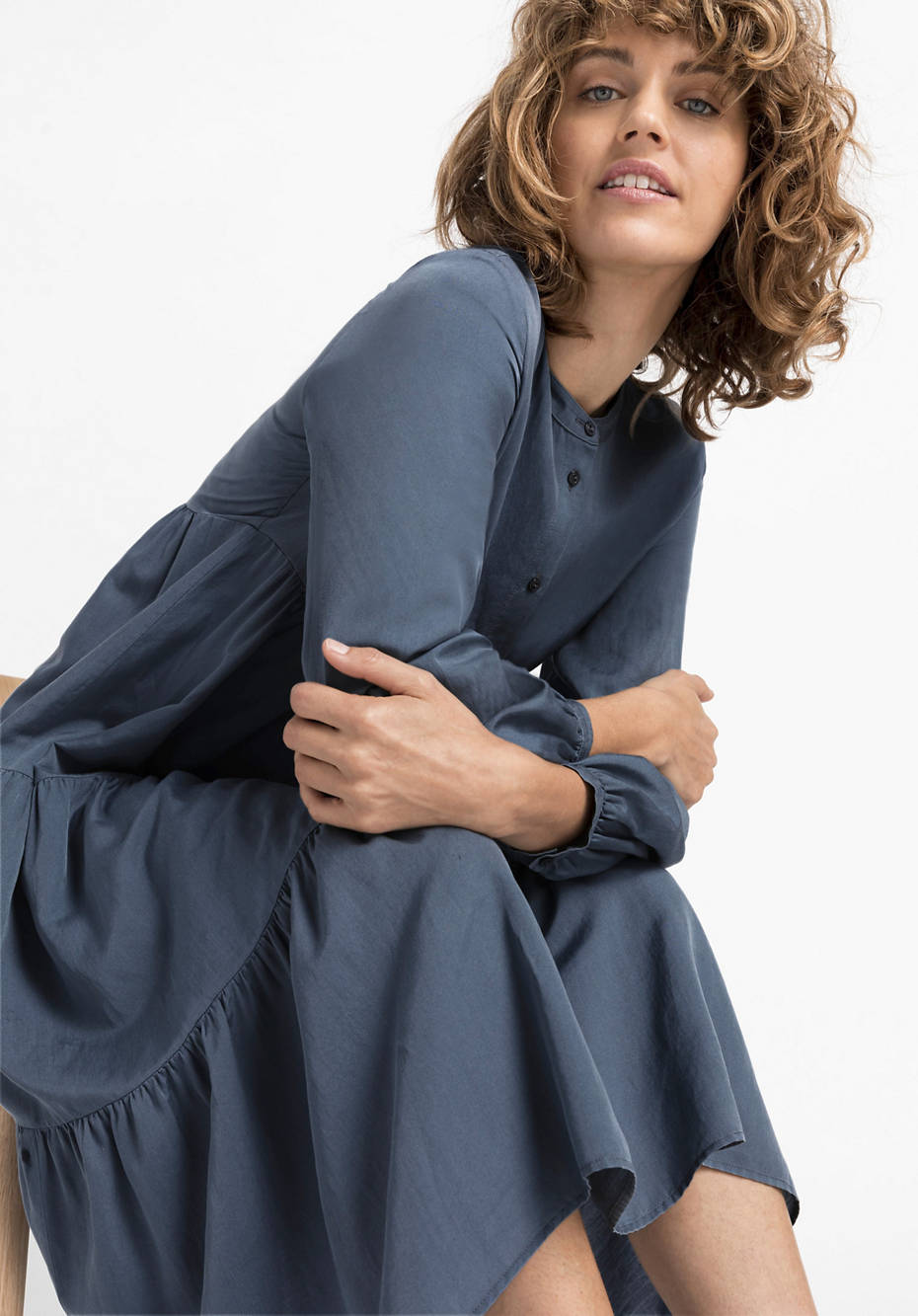Midi dress made from organic cotton with silk