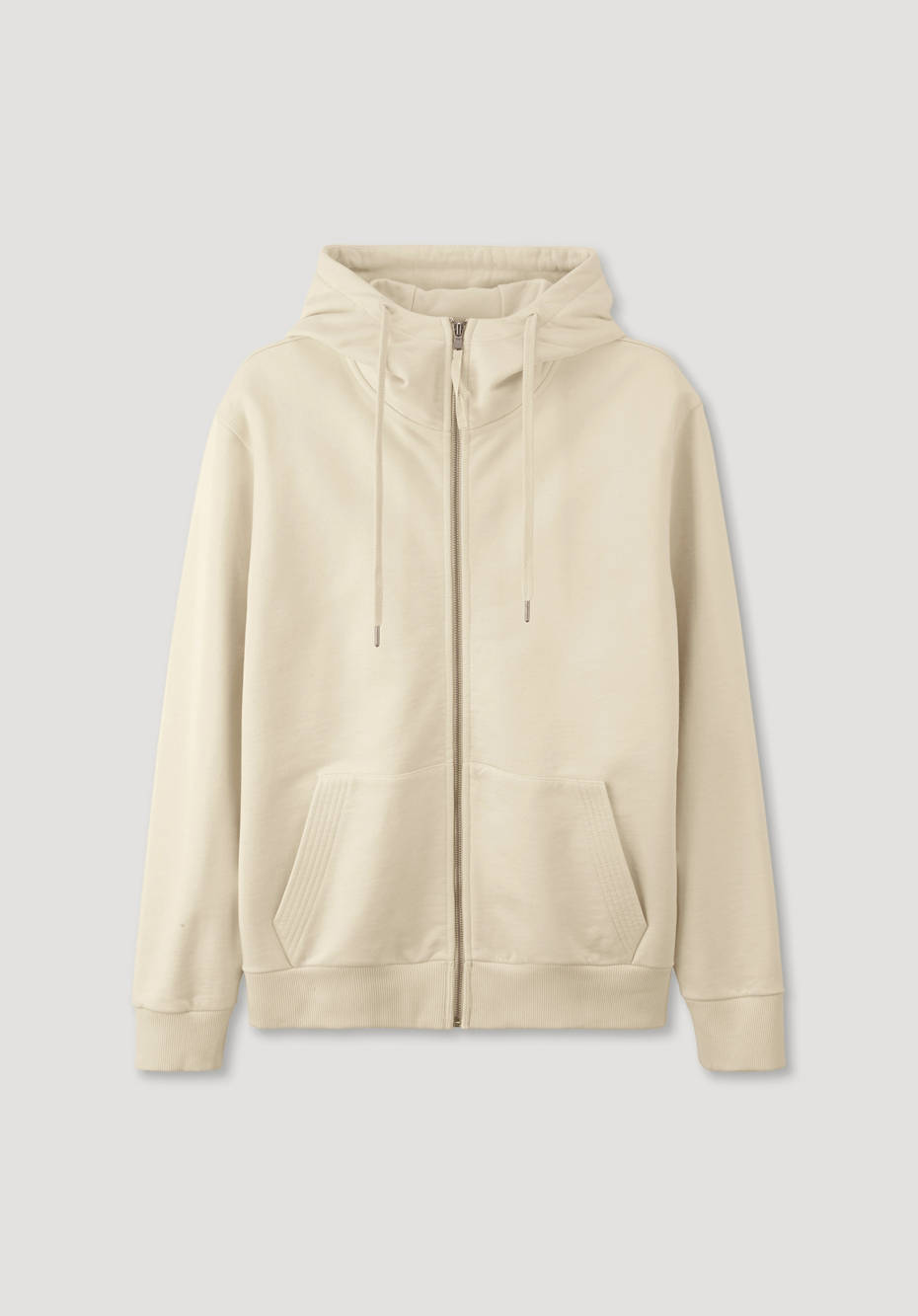 Mineral-dyed zip hoodie made from pure organic cotton