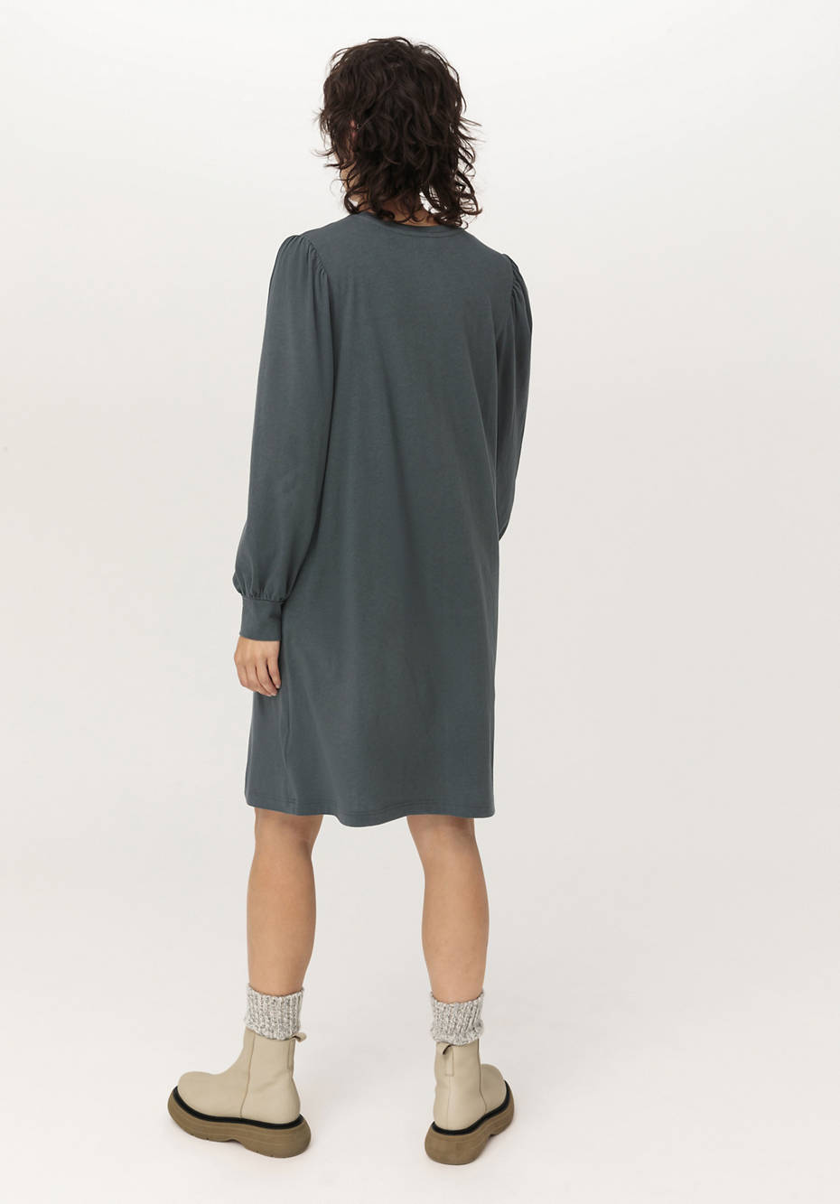 Organic Merino Wool Fleece Cotton Dress - 9402552