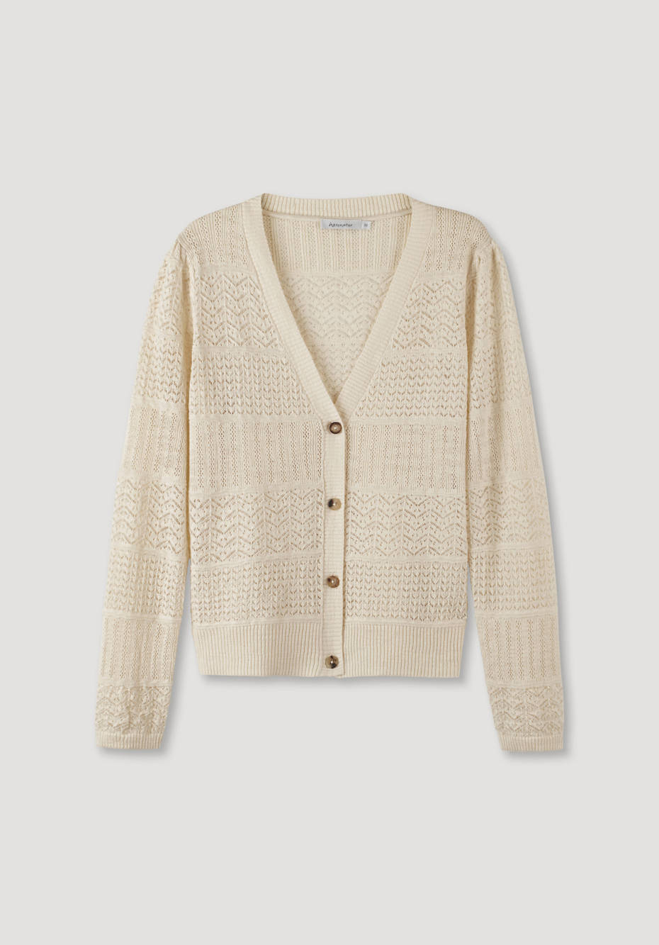 Openwork cardigan made of linen with organic cotton