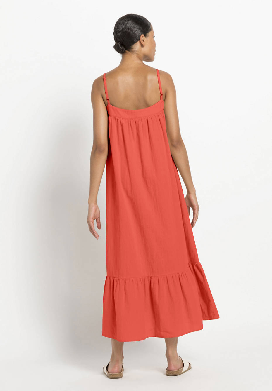 Organic cotton and linen crepe dress