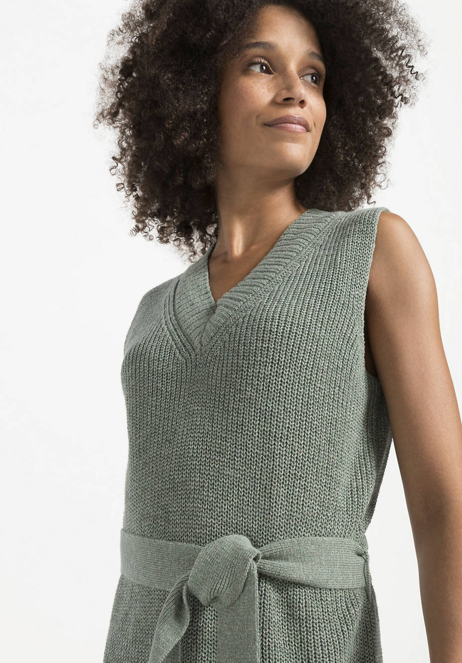Organic cotton and linen knit dress