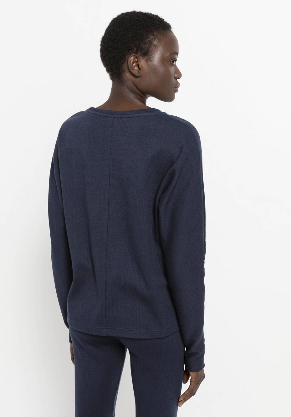 Organic cotton jacquard sweatshirt