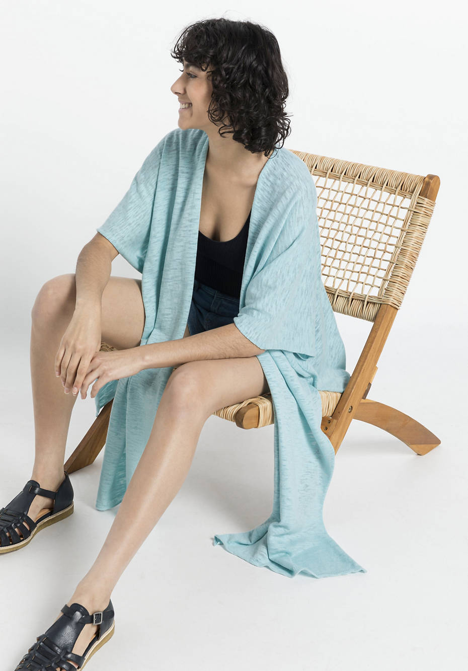 Organic cotton poncho with kapok