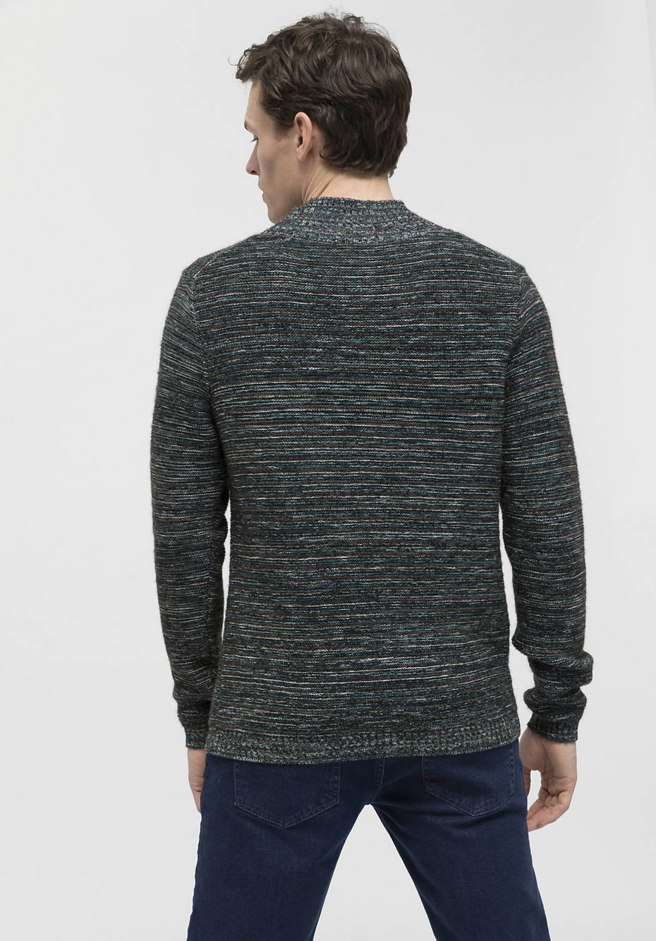 Organic cotton sweater with alpaca and new wool